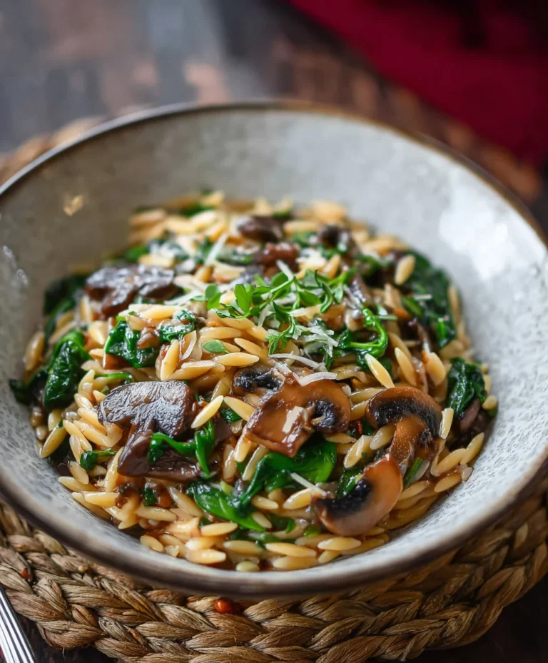 Mushroom Spinach Orzo Recipe – Easy & Delicious Pasta