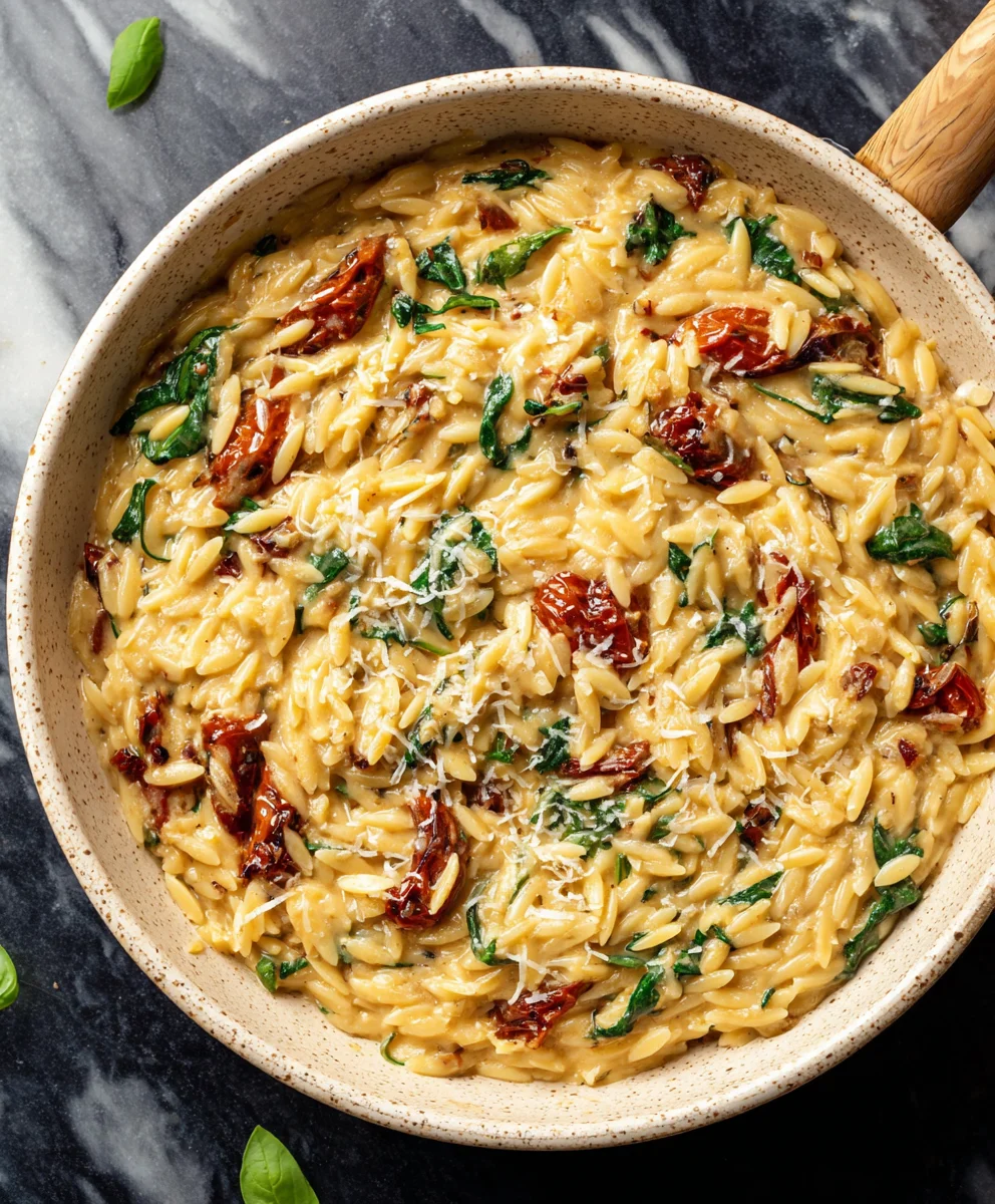 Creamy Tuscan Orzo- Easy & Delicious Recipe