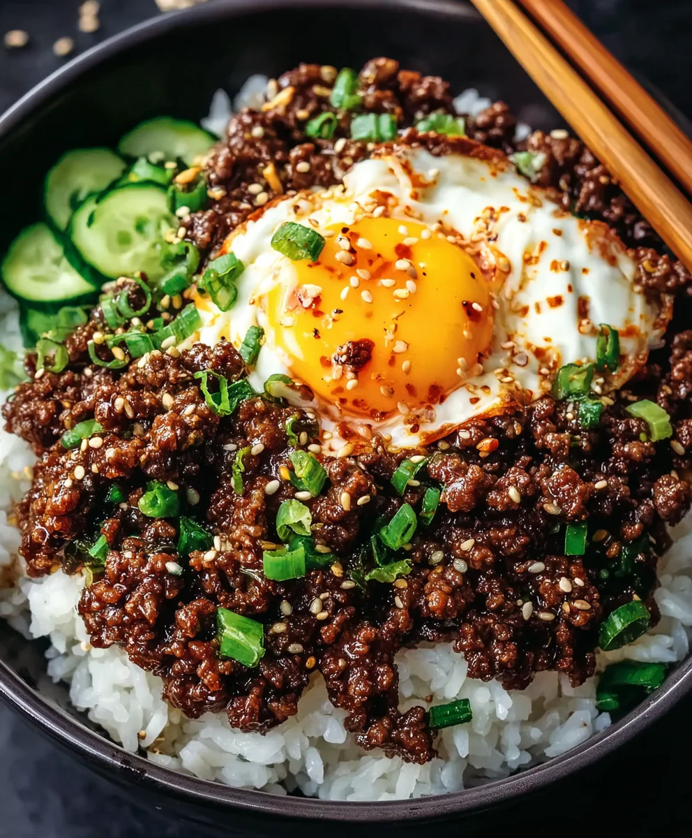 Korean Ground Beef Rice Bowls- Quick Easy Meal