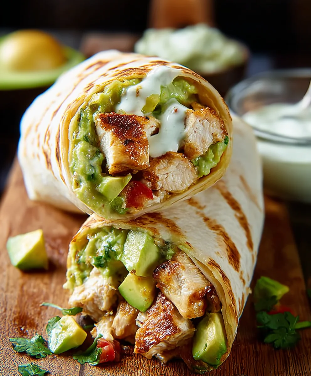 Quick Chicken Avocado Burritos Easy Meal