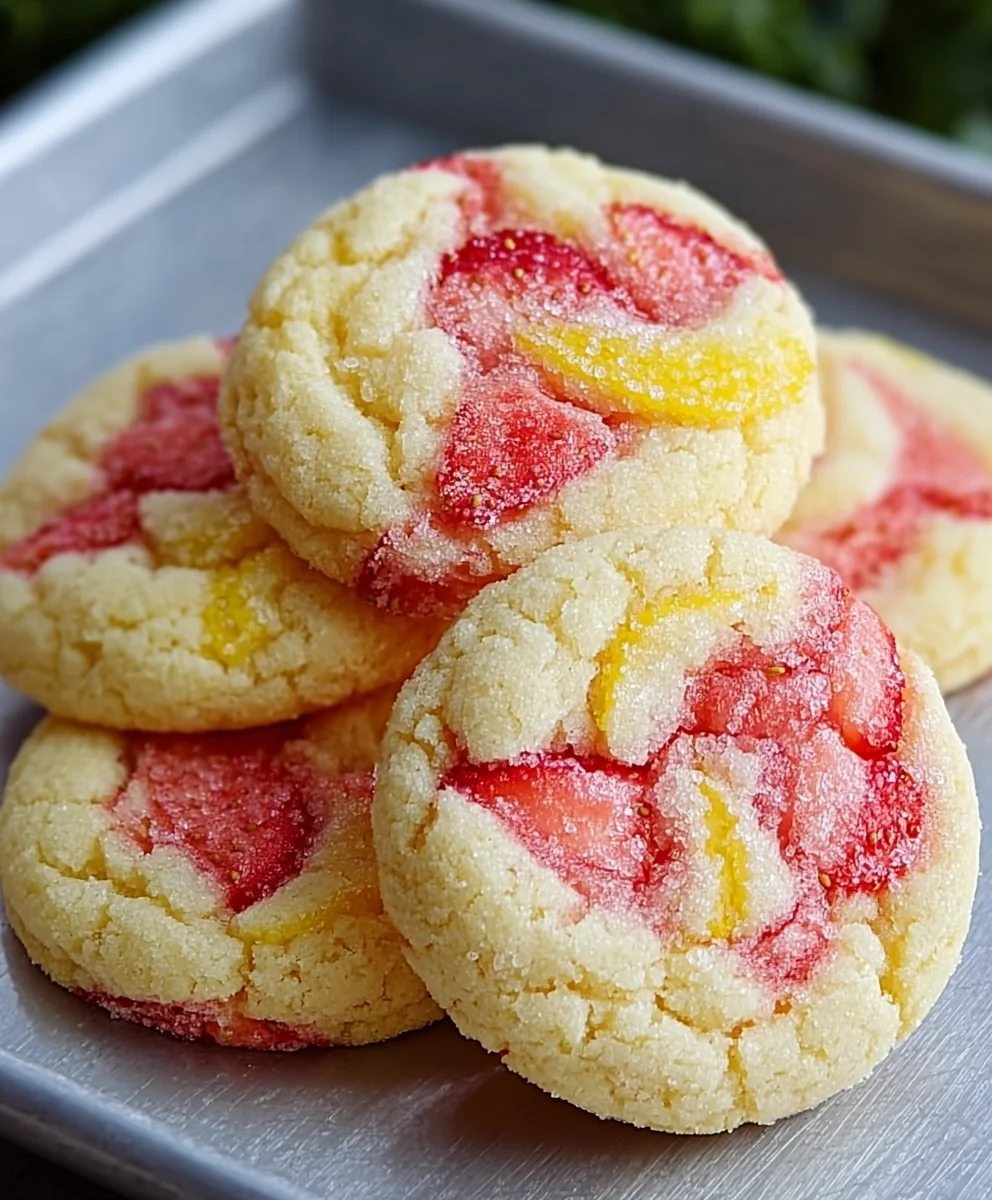 Strawberry Lemon Pound Cake Cookies-Sweet & Zesty Treat