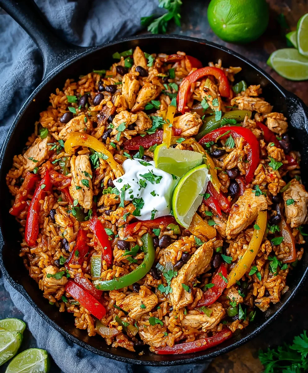 Easy One-Pan Fajita Beef Rice Bowls
