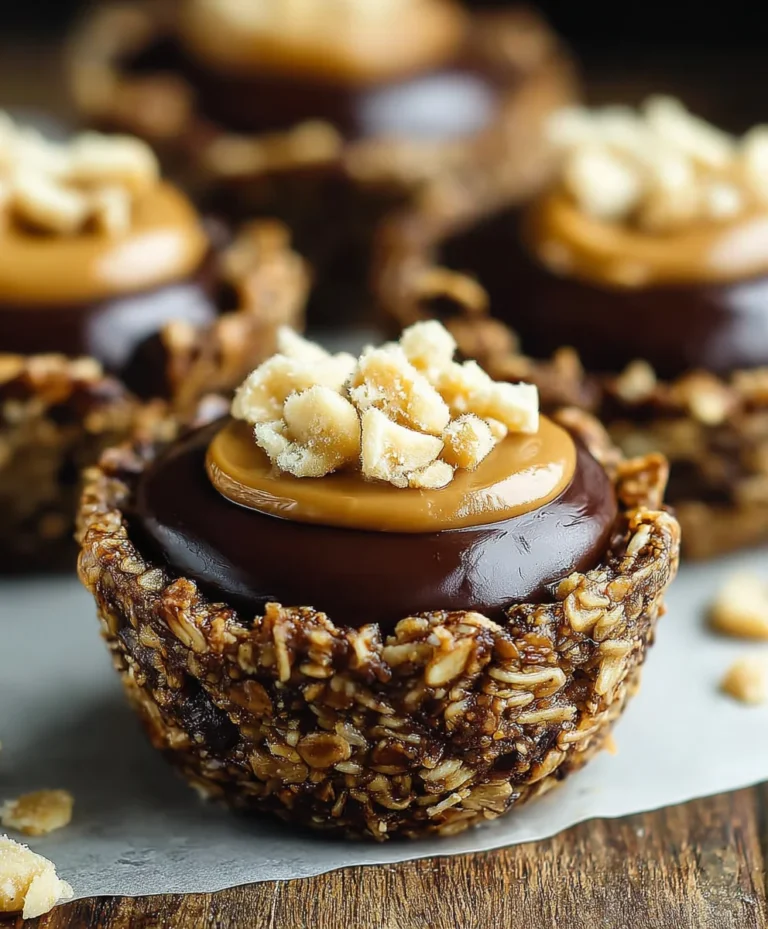 Chocolate Granola Cups Peanut Butter Filling Delicious
