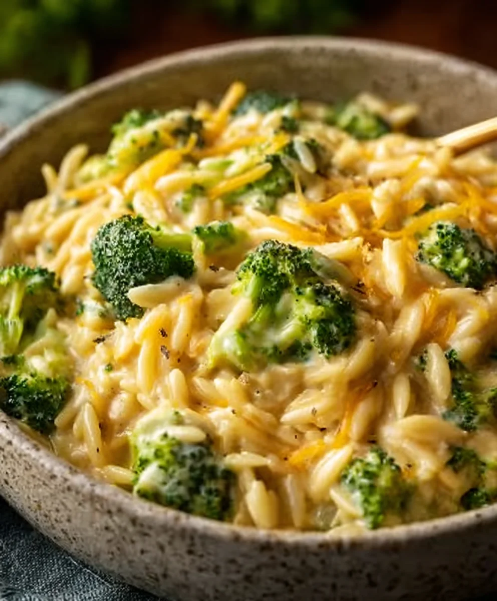 Creamy One-Pot Broccoli Cheddar Orzo - Easy Comfort Food