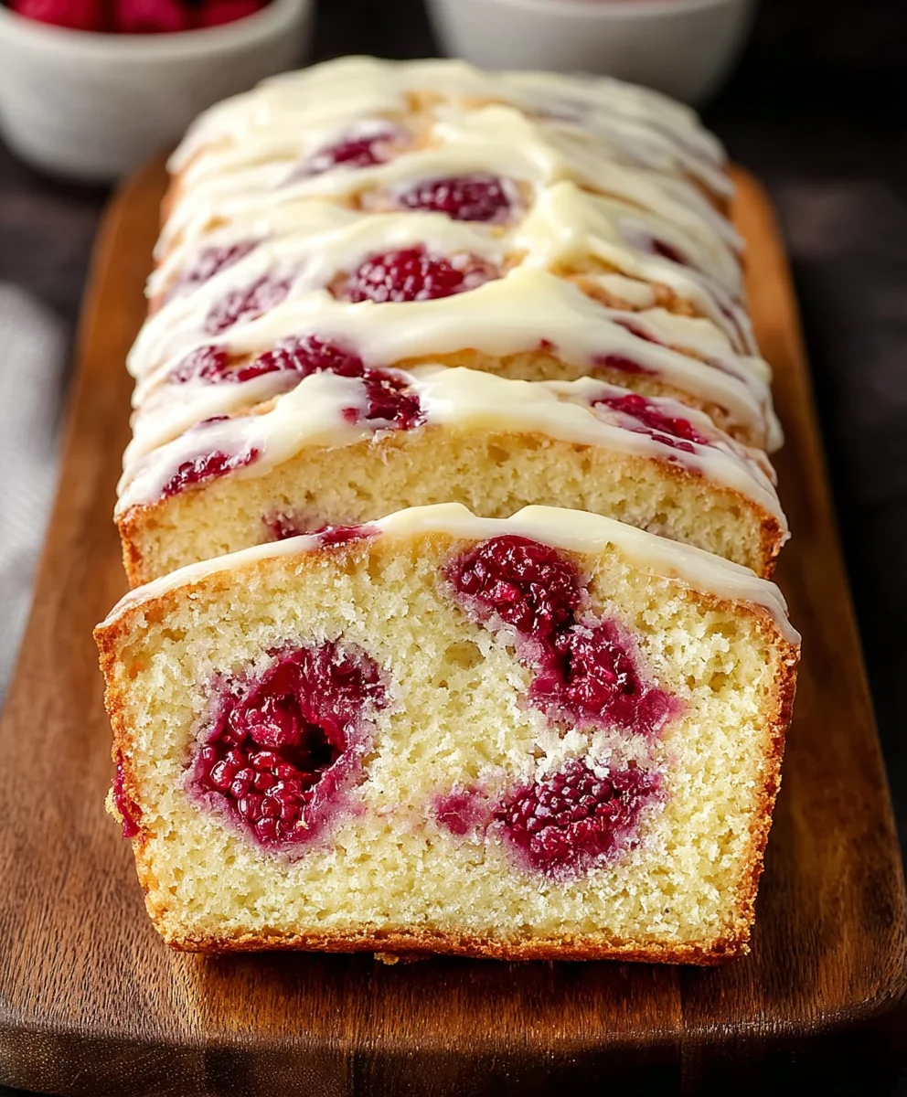 White Chocolate Raspberry Loaf Cake Recipe