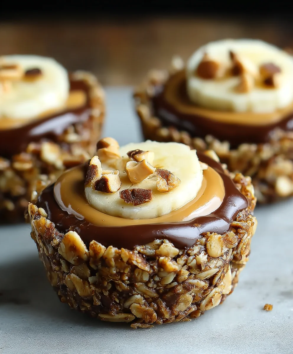 Chocolate Granola Cups Peanut Butter Filling Delicious