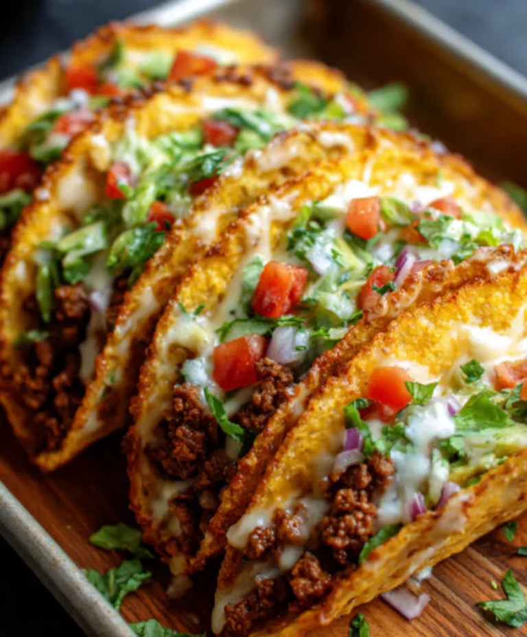Crispy Oven Baked Beef Tacos – Loaded Cheesy