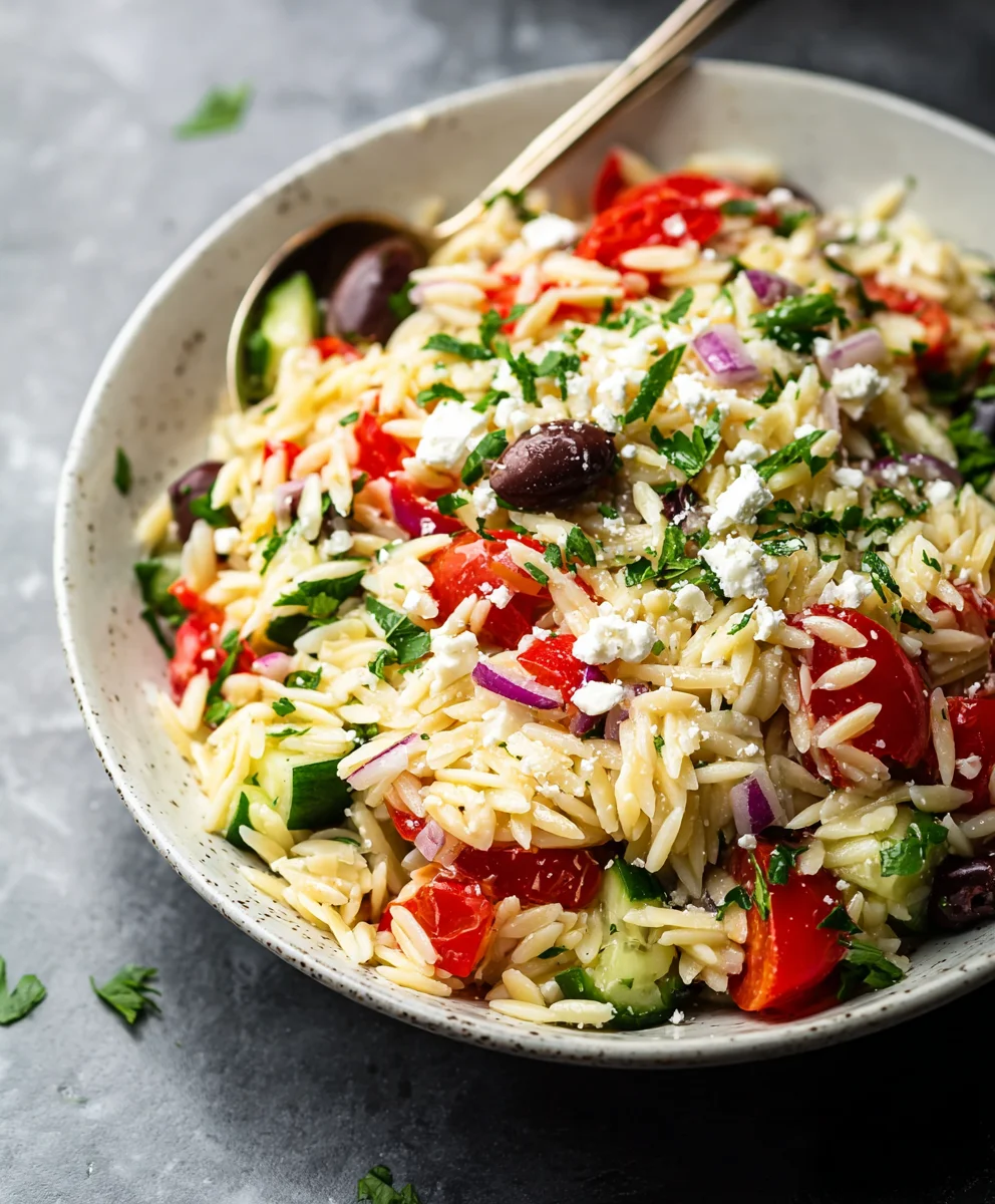 Mediterranean Orzo Salad Recipe- Fresh Flavorful & Easy