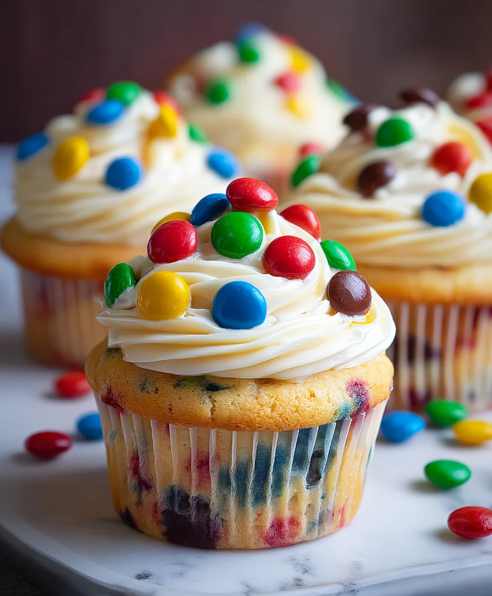 M&M Cupcakes-Easy-Fun-Delicious Treat