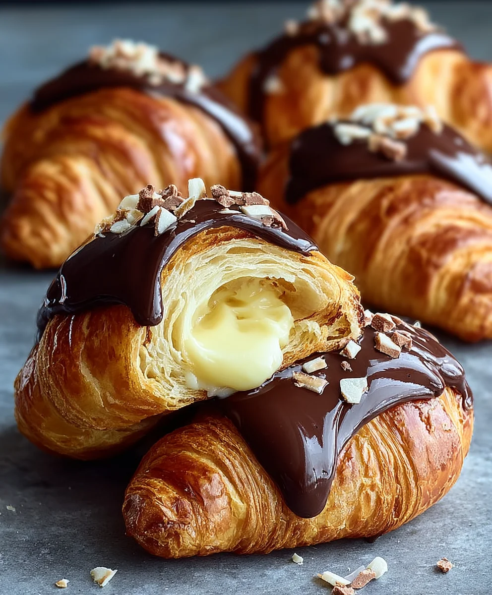 Boston Cream Pie Croissants- Decadent Dessert Recipe