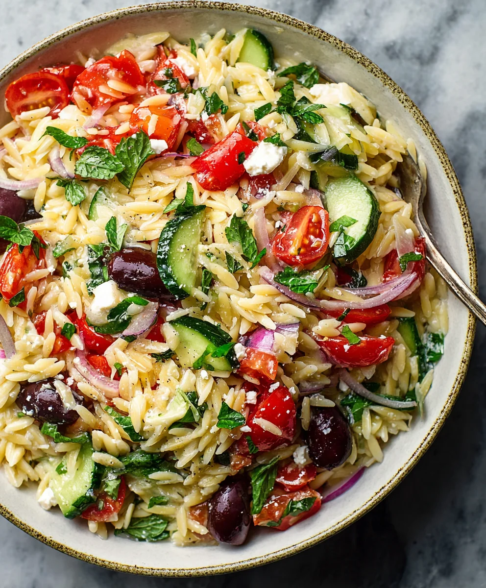 Mediterranean Orzo Salad Recipe- Fresh Flavorful & Easy