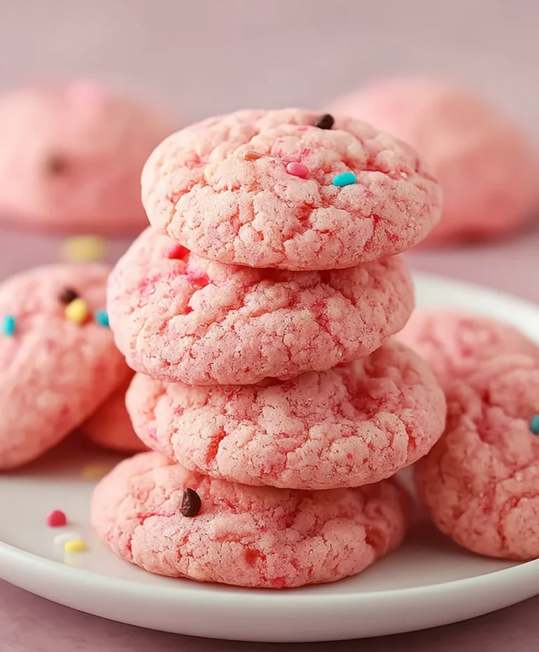 Easy Strawberry Cake Mix Cookies – Quick & Delicious