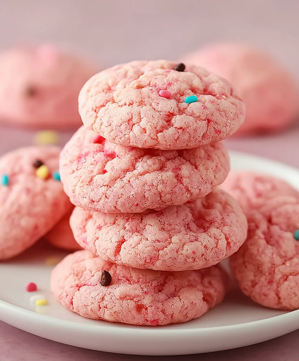 Easy Strawberry Cake Mix Cookies - Quick & Delicious
