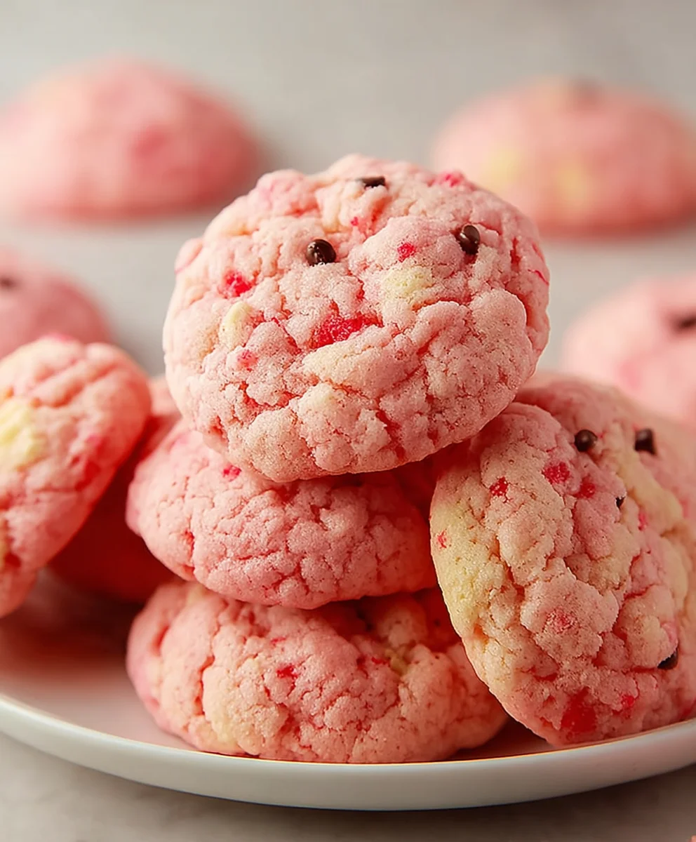 Easy Strawberry Cake Mix Cookies - Quick & Delicious