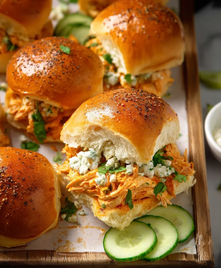 Spicy Buffalo Chicken Sliders-Easy Appetizer Recipe