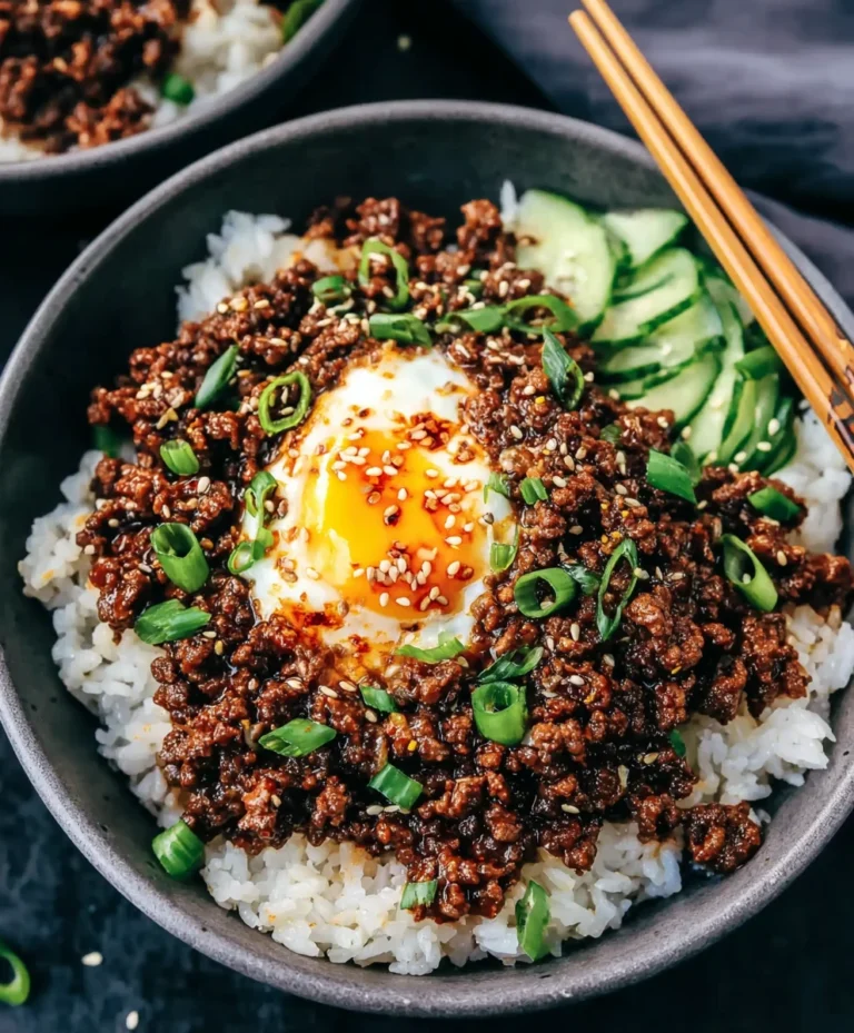 Korean Ground Beef Rice Bowls- Quick Easy Meal