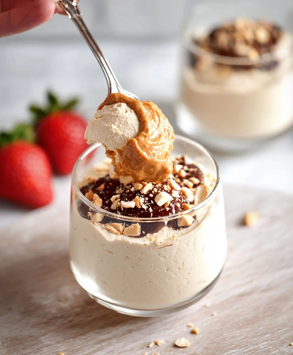 Peanut Butter Cottage Cheese Mousse Dessert-Healthy Treat