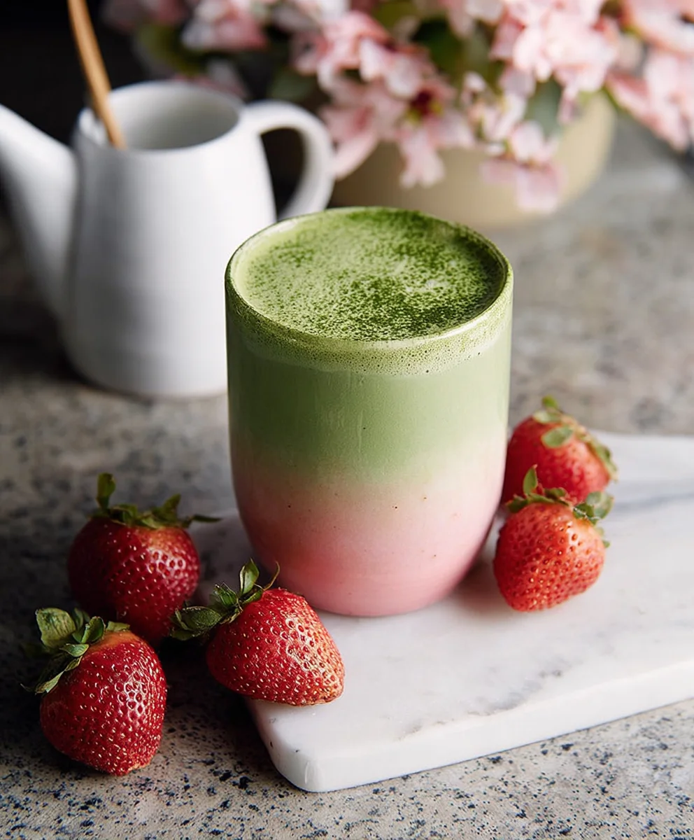 Strawberry Matcha Latte Recipe- Delicious & Easy