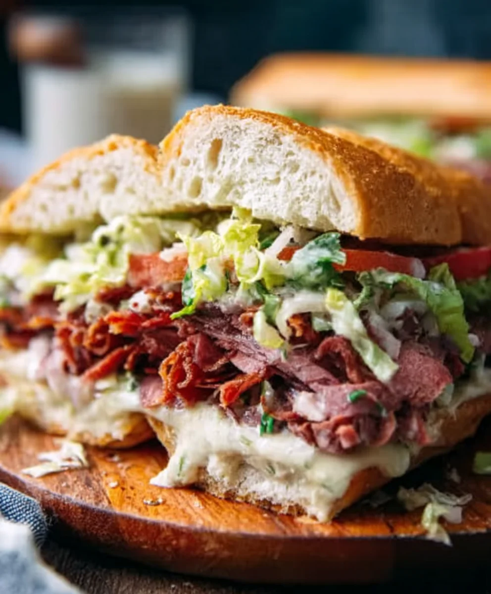 TikTok Viral Italian Beef Grinder Salad Sandwich