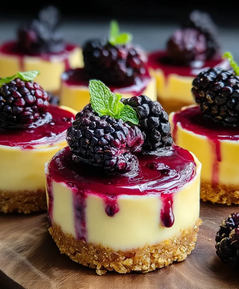 Lemon Raspberry Blackberry Mini Cheesecakes