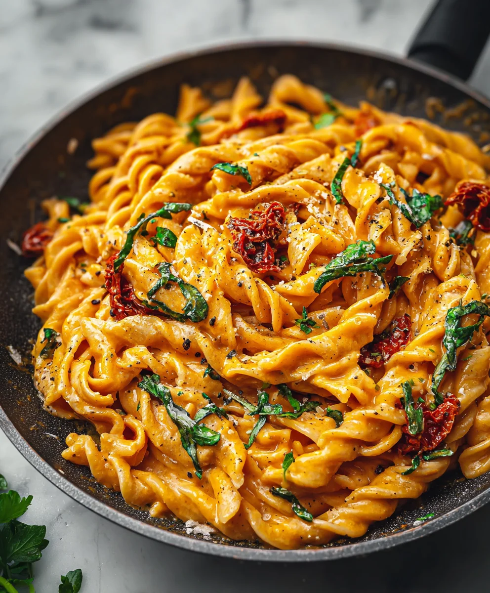 Creamy Vegan Sun-Dried Tomato Pasta-Easy & Delicious