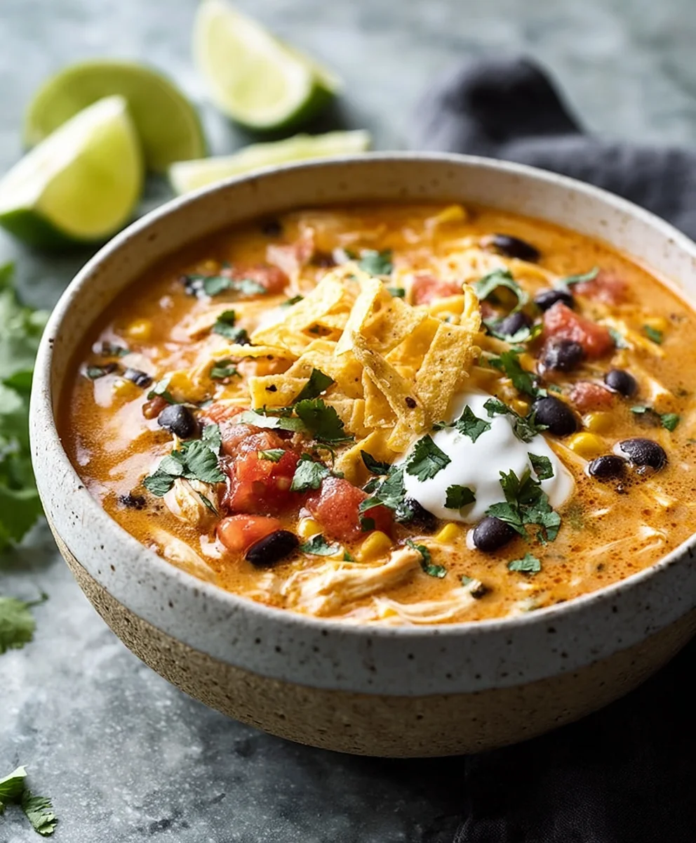 Creamy Chicken Enchilada Soup-Easy & Delicious Recipe