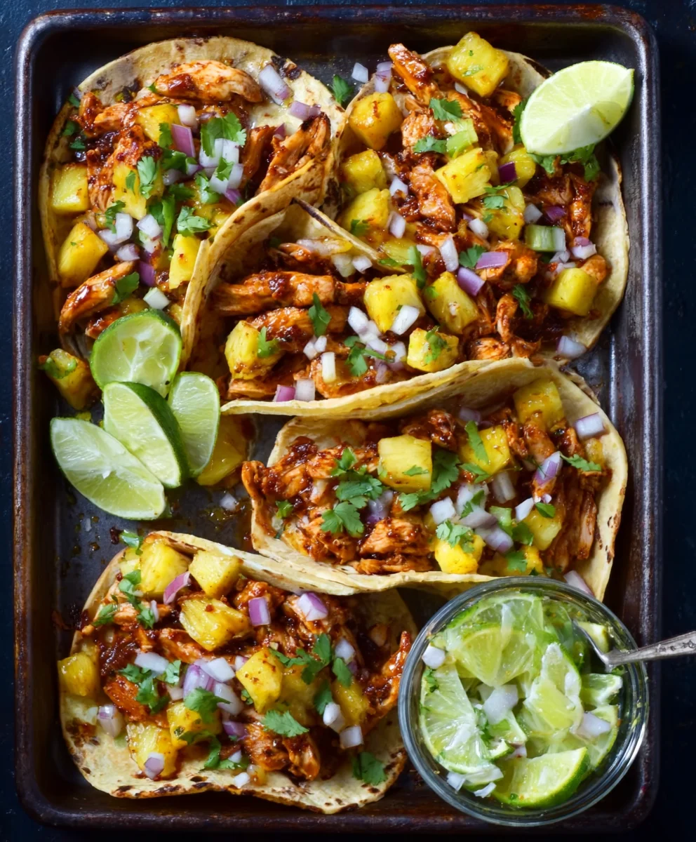 Easy Chicken Pineapple Tacos - Quick One Pan Meal