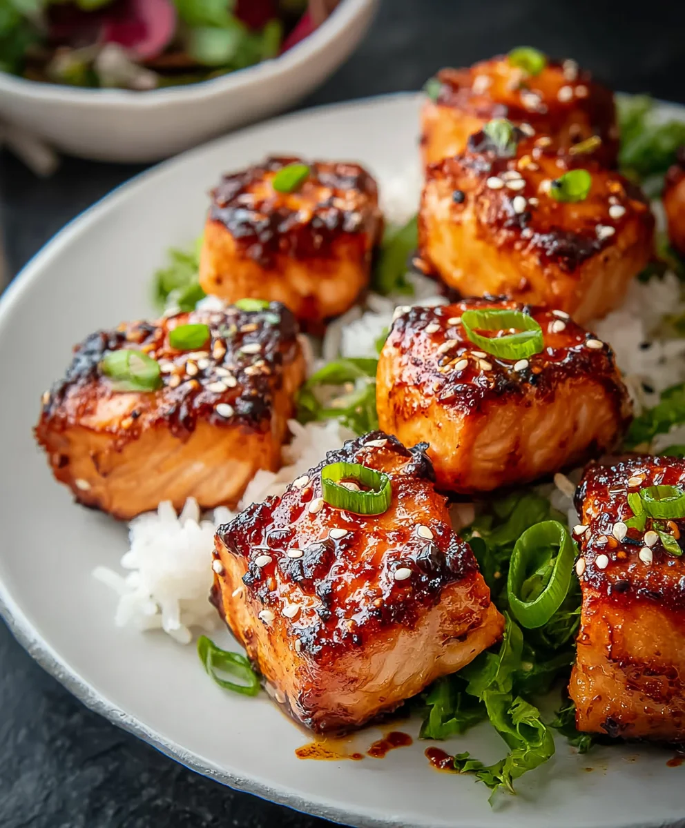 Quick Honey Garlic Salmon Bites-Easy & Delicious