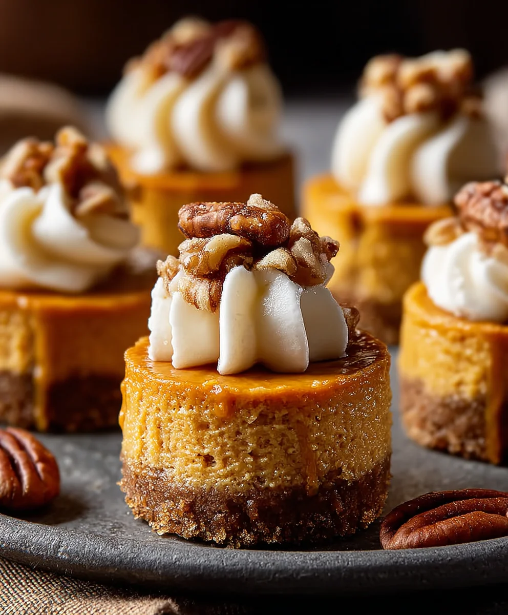 Pumpkin Pecan Mini Cheesecakes-Sweet Fall Treat