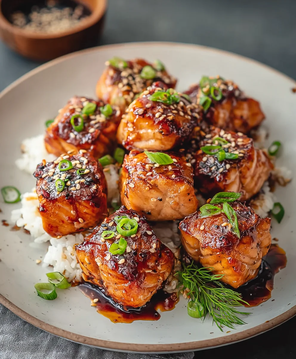 Quick Honey Garlic Salmon Bites-Easy & Delicious