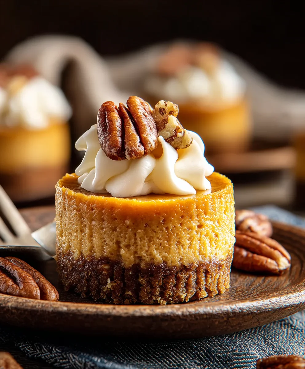 Pumpkin Pecan Mini Cheesecakes-Sweet Fall Treat