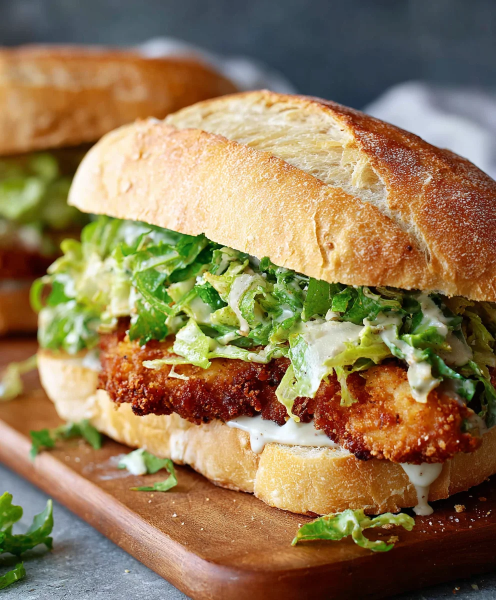 Crispy Chicken Caesar Sandwich - Easy & Delicious