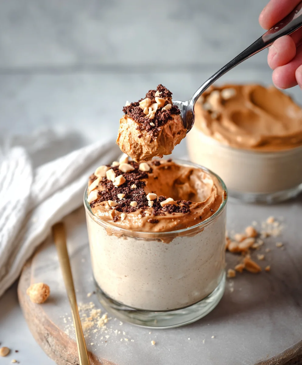 Peanut Butter Cottage Cheese Mousse Dessert-Healthy Treat