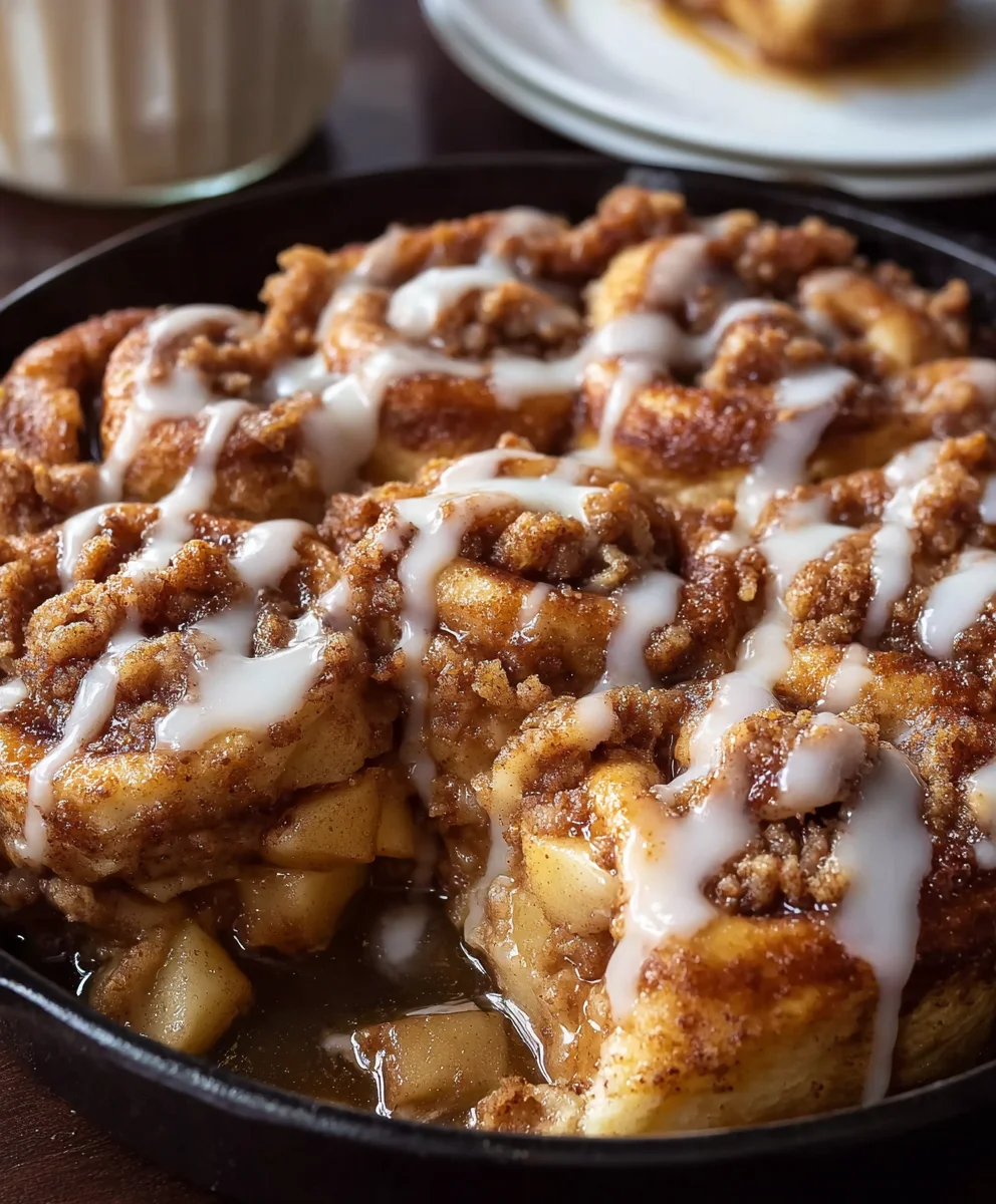 Apple Crisp Cinnamon Roll Casserole Bake