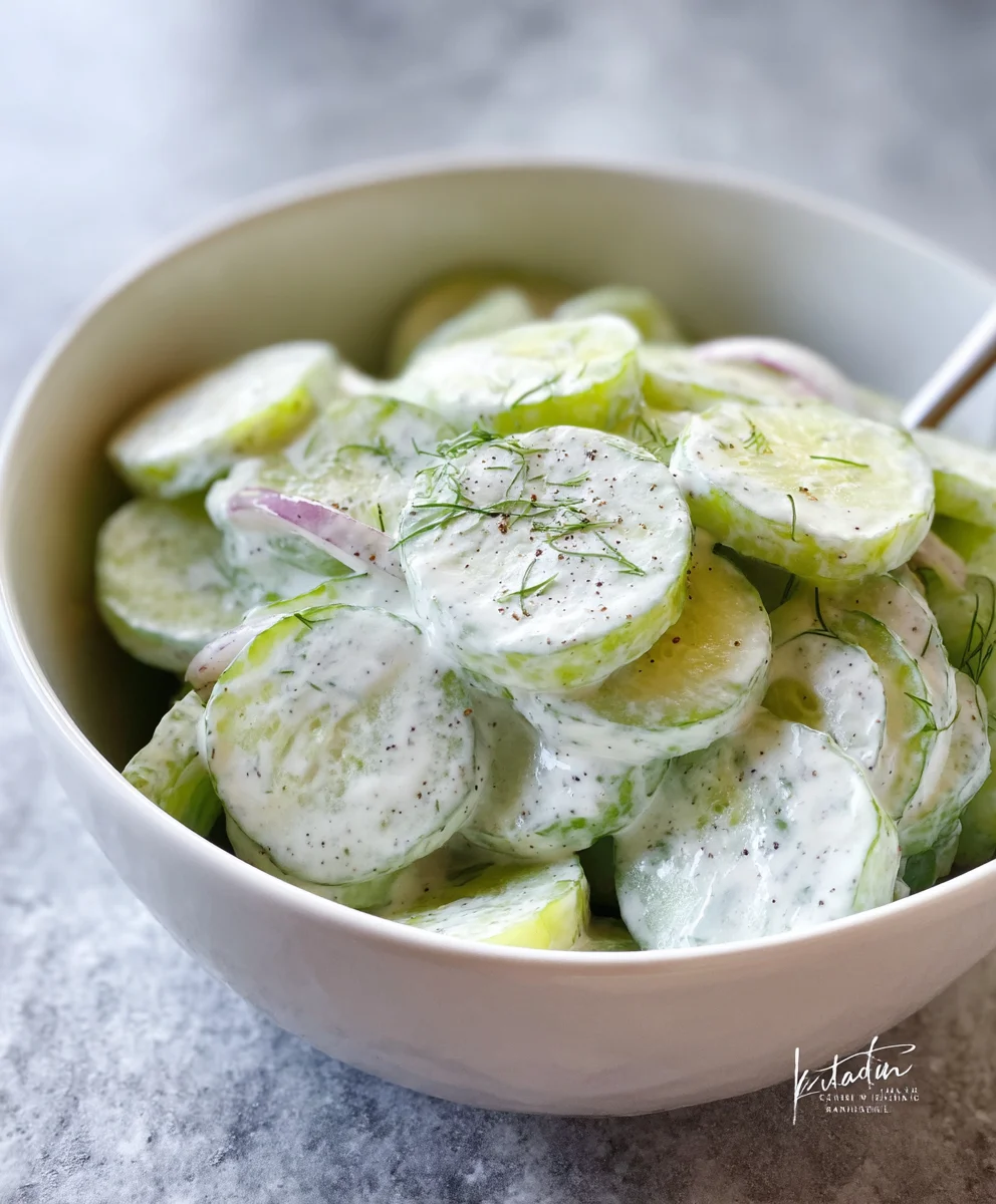 Easy Creamy Cucumber Salad Recipe- Quick & Refreshing