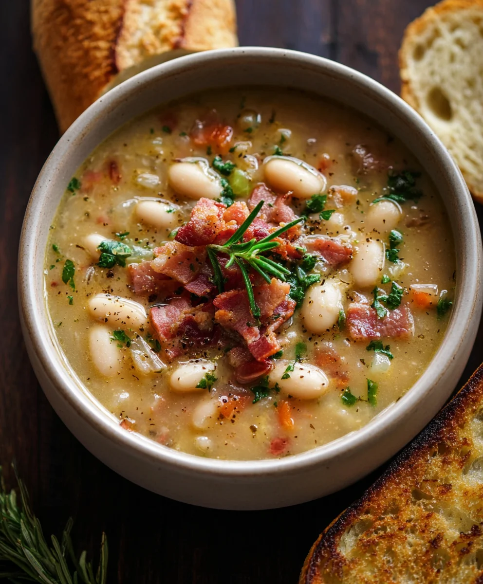 Hearty White Bean Beef Beef Bacon Soup - Easy Recipe