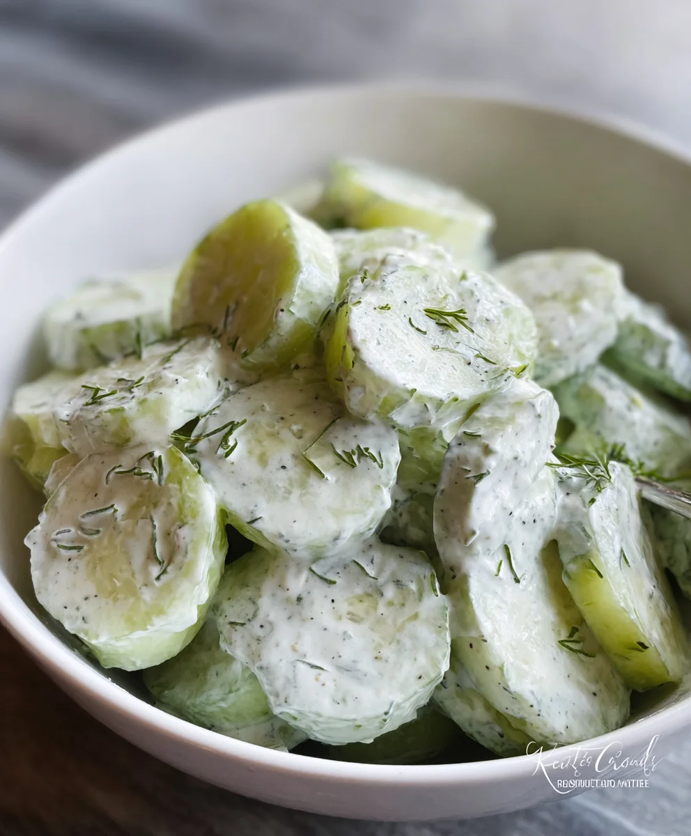Easy Creamy Cucumber Salad Recipe- Quick & Refreshing