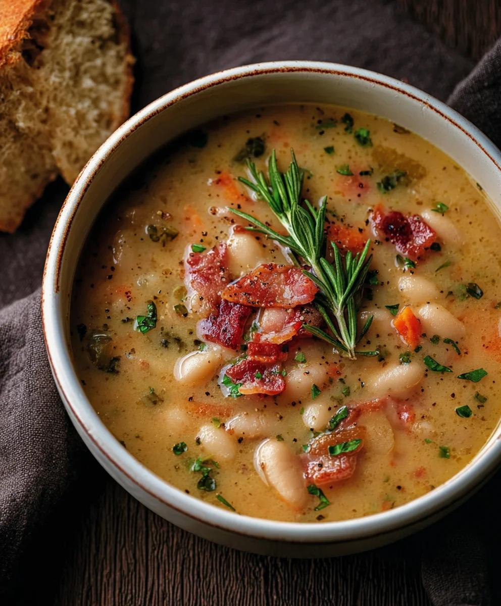 Hearty White Bean Beef Beef Bacon Soup - Easy Recipe