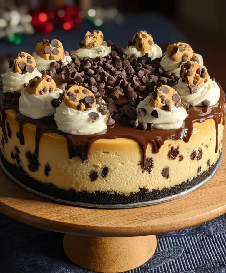 Chocolate Chip Cookie Cheesecake- Decadent Dessert