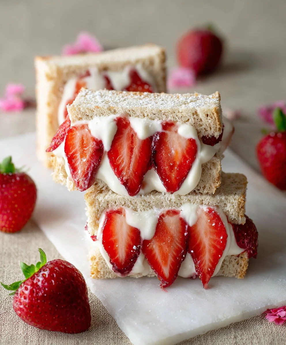 Strawberry Cream Sandwiches Easy Dessert Recipe
