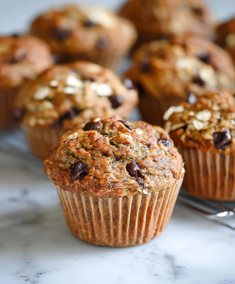 Healthy Banana Oatmeal Muffins- Chocolate Chip Yum