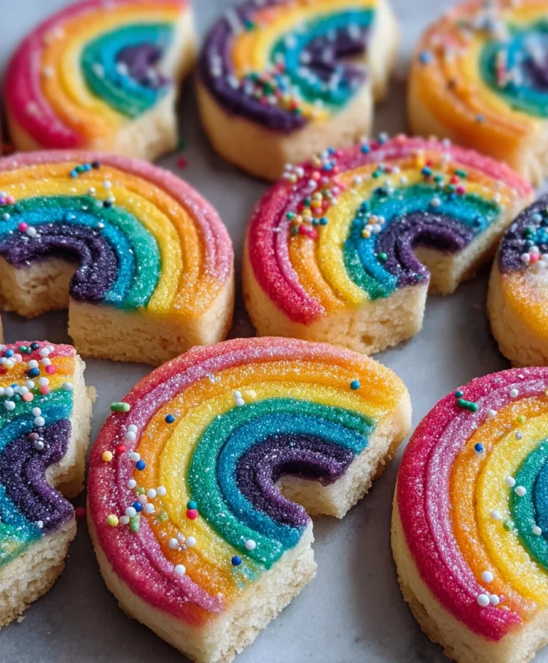 Piped Rainbow Shortbread Cookies- Easy Festive Treat