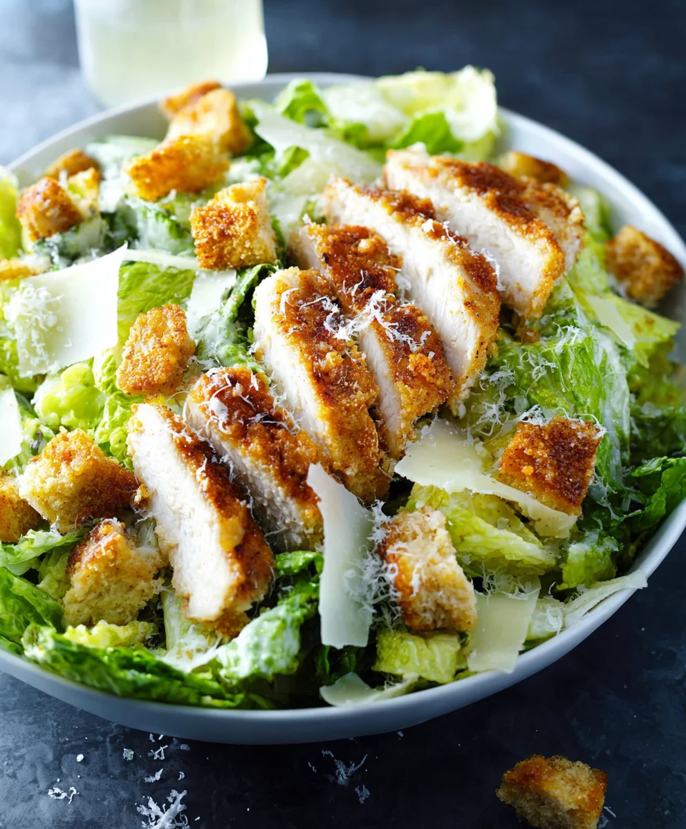 Crispy Chicken Caesar Salad-The Best Recipe
