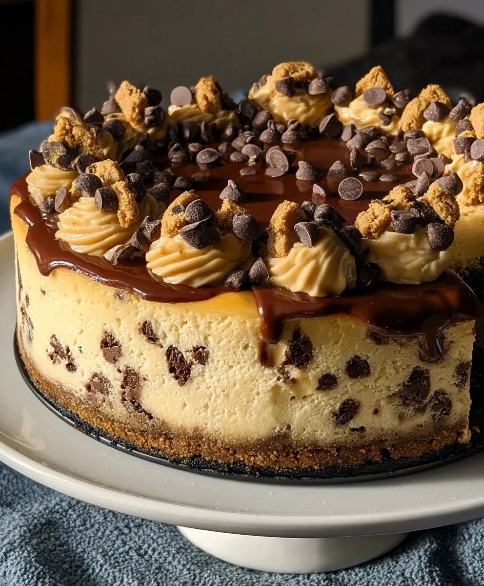 Chocolate Chip Cookie Cheesecake- Decadent Dessert