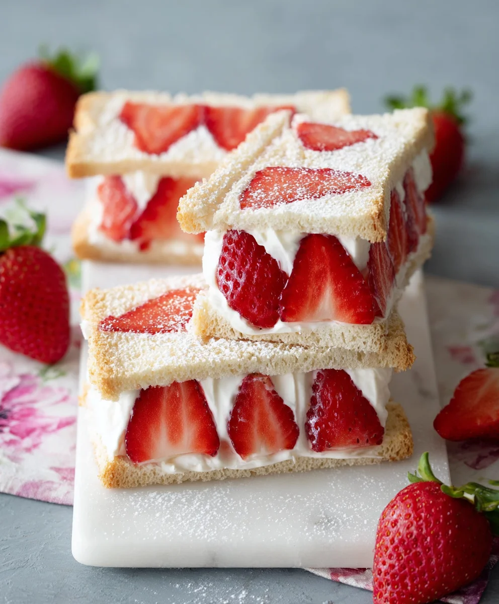 Strawberry Cream Sandwiches Easy Dessert Recipe