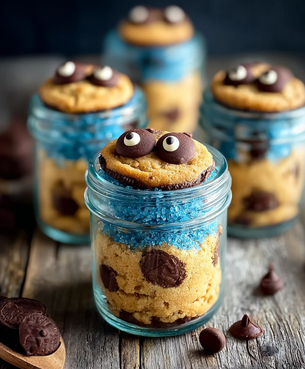 Cookie Monster Cake Jars-Fun No-Bake Dessert