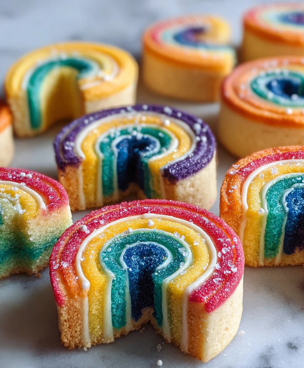 Piped Rainbow Shortbread Cookies- Easy Festive Treat