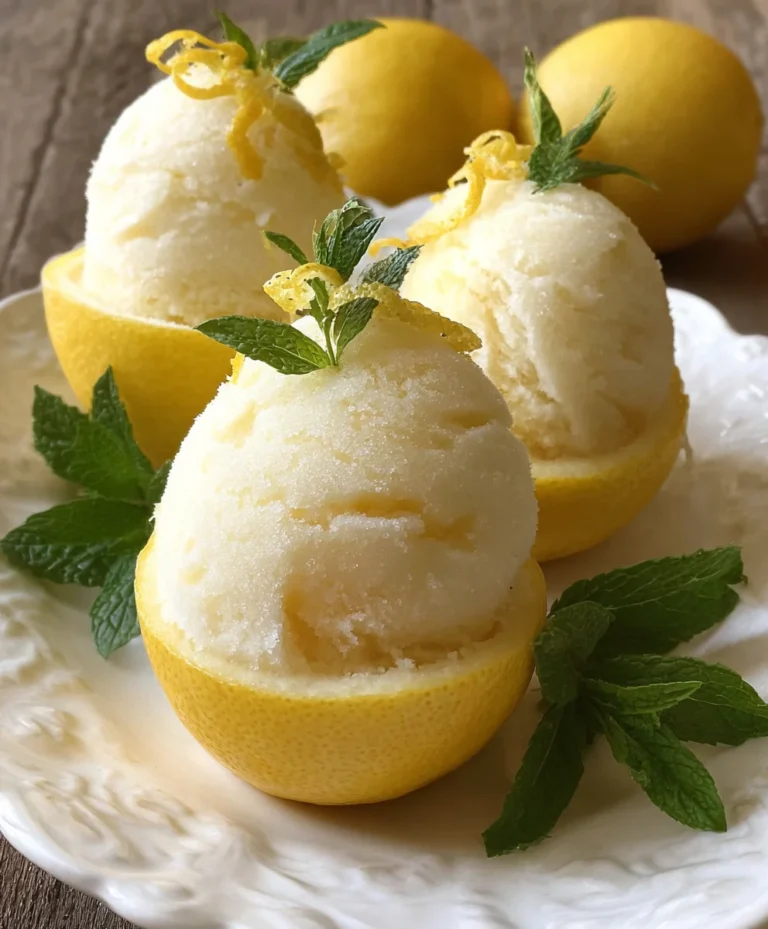 Lemon Sorbet – Frozen Lemon Shell Delight