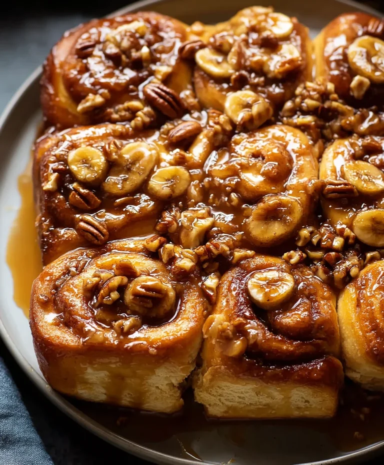 Bananas Foster Cinnamon Rolls-Decadent Treat