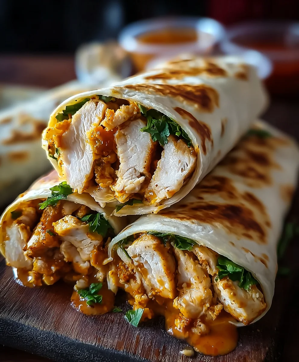 Cheesy Garlic Chicken Wraps Easy Quick Dinner